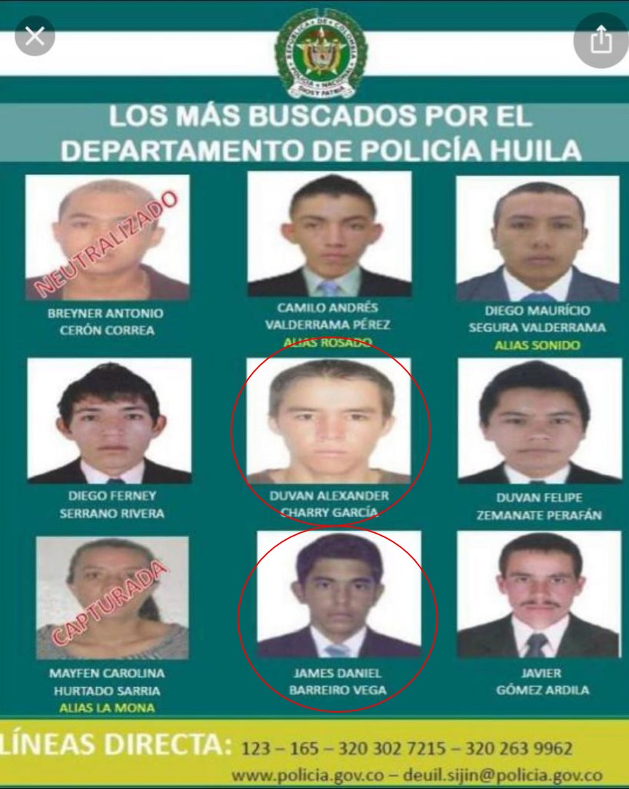MAS USCADOS POLICIA HUILA